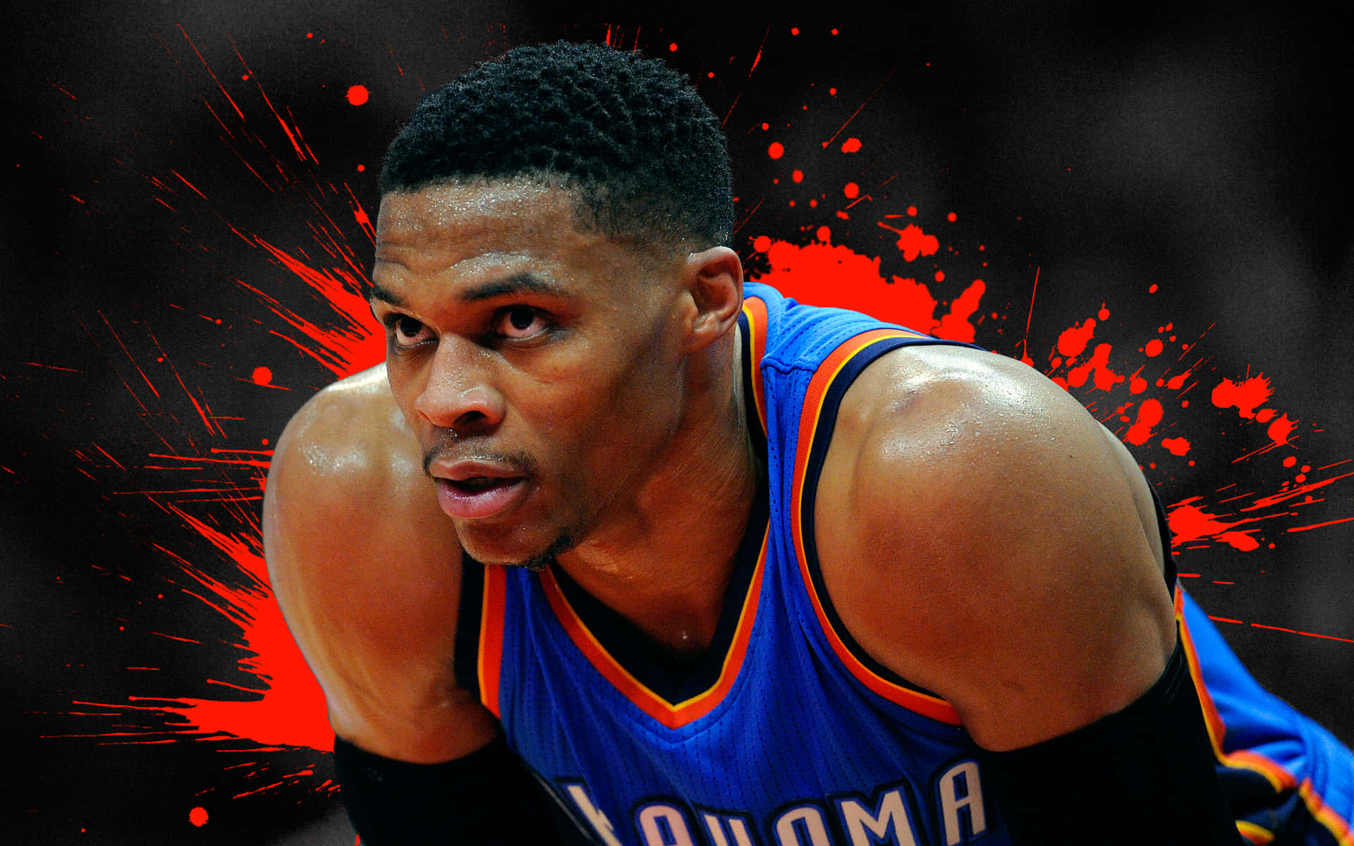 Oklahoma City Thunders Basketball Player Russell Westbrook Wallpaper