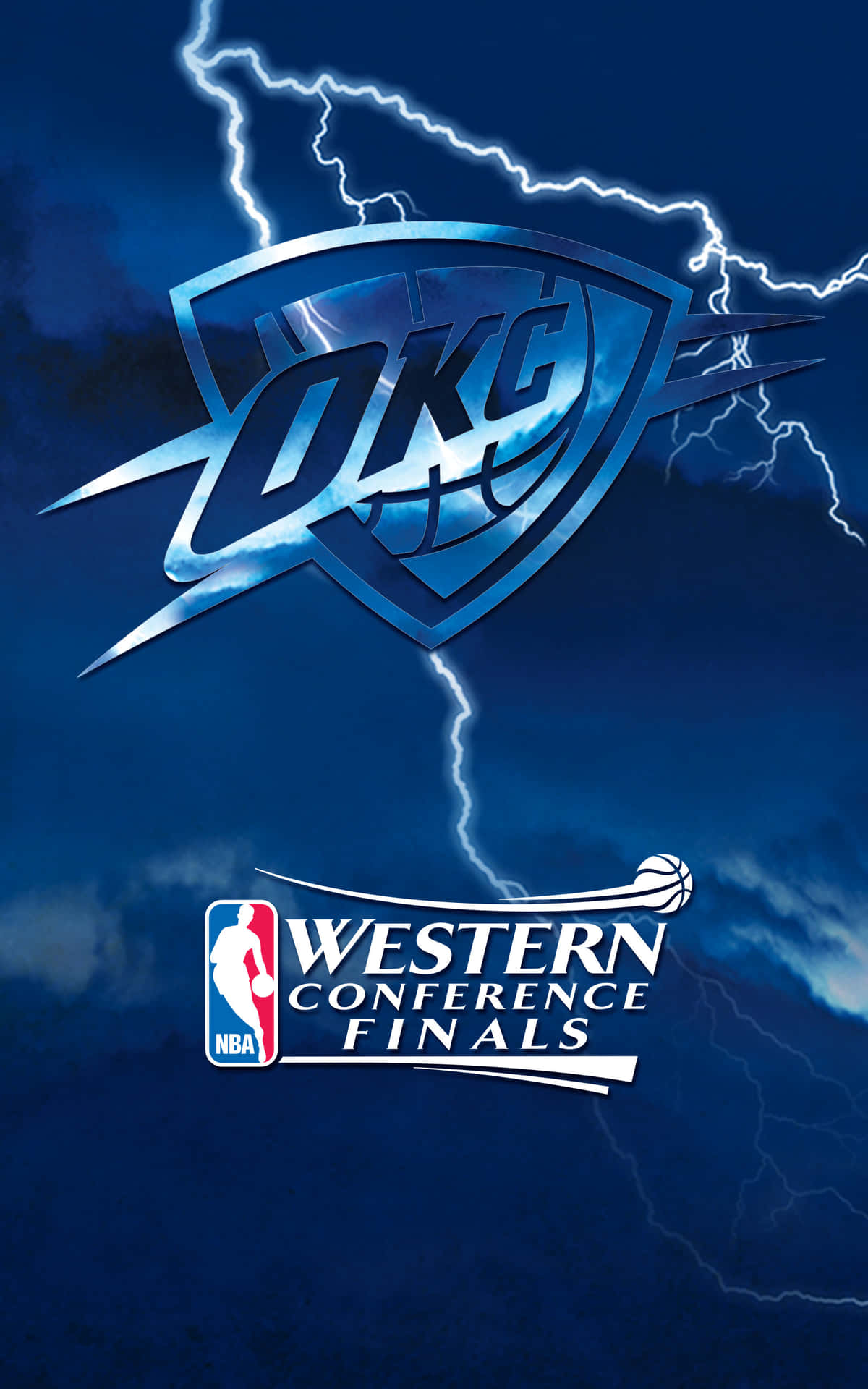 Oklahoma City Thunders NBA Vestlige konferencefinals skrivebordswallpaper. Wallpaper