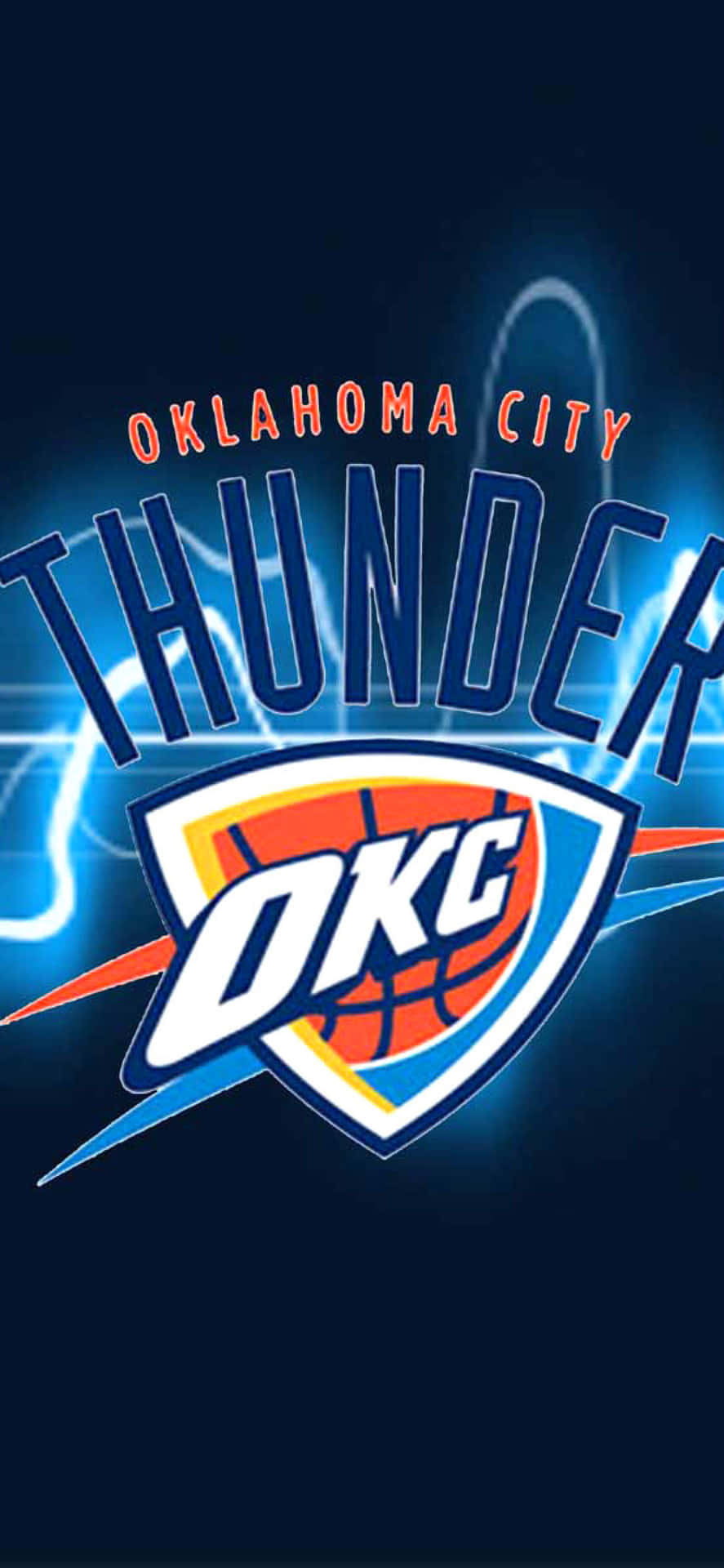 Oklahoma City Thunders OKC Logo NBA League mobile tapet. Wallpaper