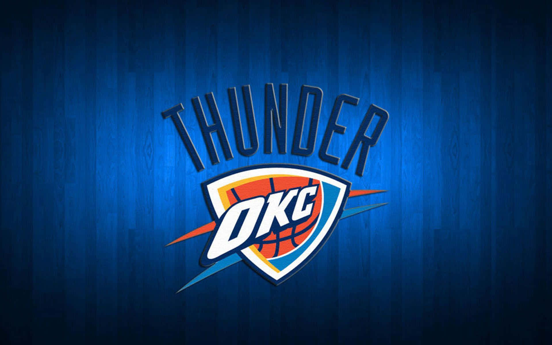 Logoe Nome Della Squadra Dei Thunder Di Oklahoma City. Sfondo