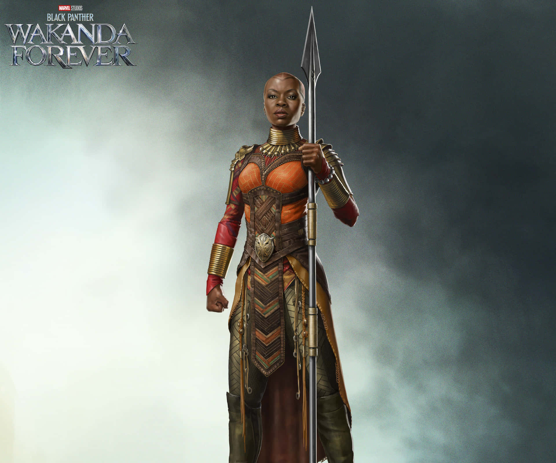 Caption: Okoye, the fierce Dora Milaje warrior from Marvel's Black Panther Wallpaper