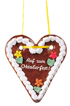 Oktoberfest Gingerbread Heart Pendant PNG