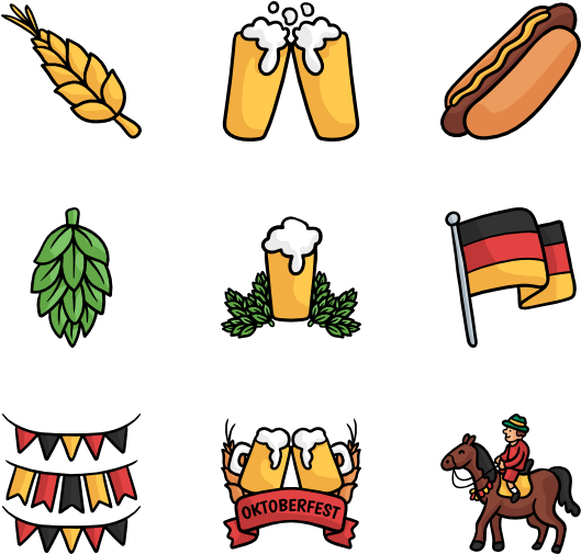 Oktoberfest Icons Set PNG