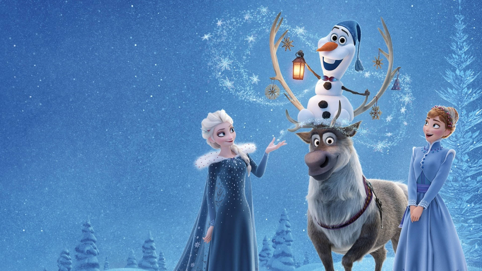 Olaf And The Frozen Cast Wallpaper