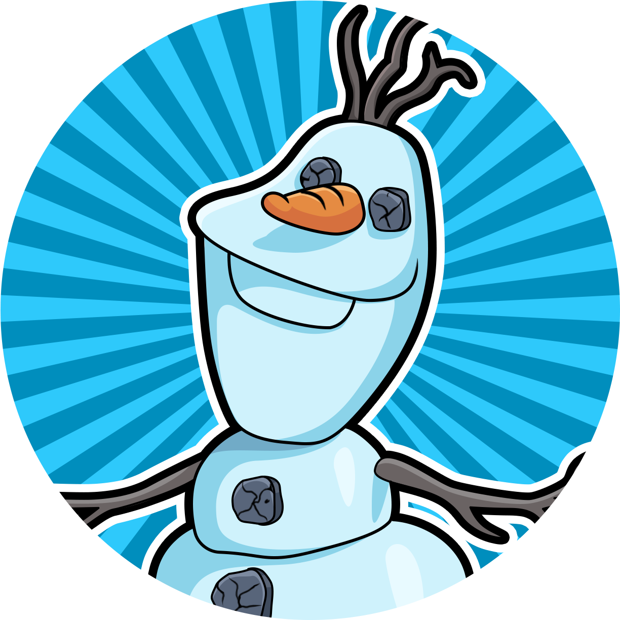 Olaf Animated Snowman Portrait PNG
