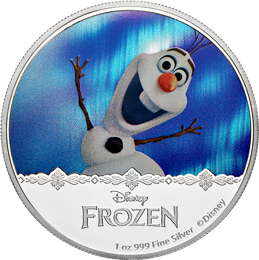 Olaf Frozen Silver Coin PNG