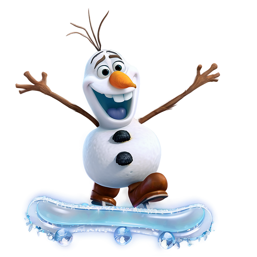 Olaf Ice Skating Png 05232024 PNG