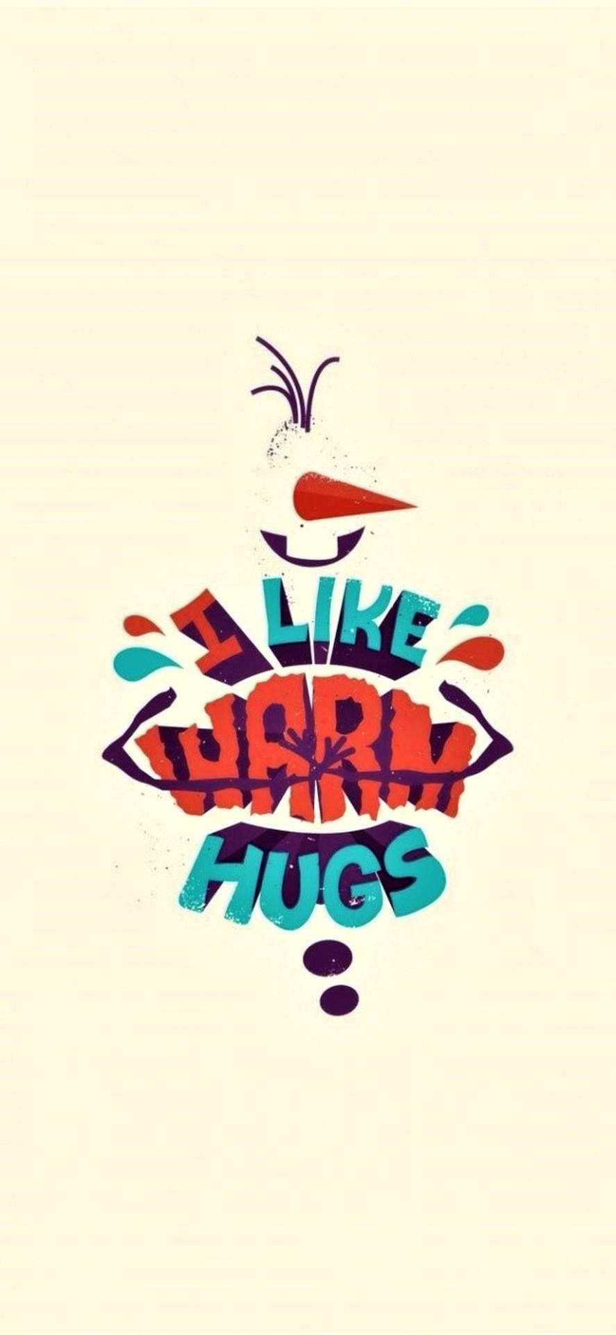 Olaf's Warm Hugs Slogan Wallpaper