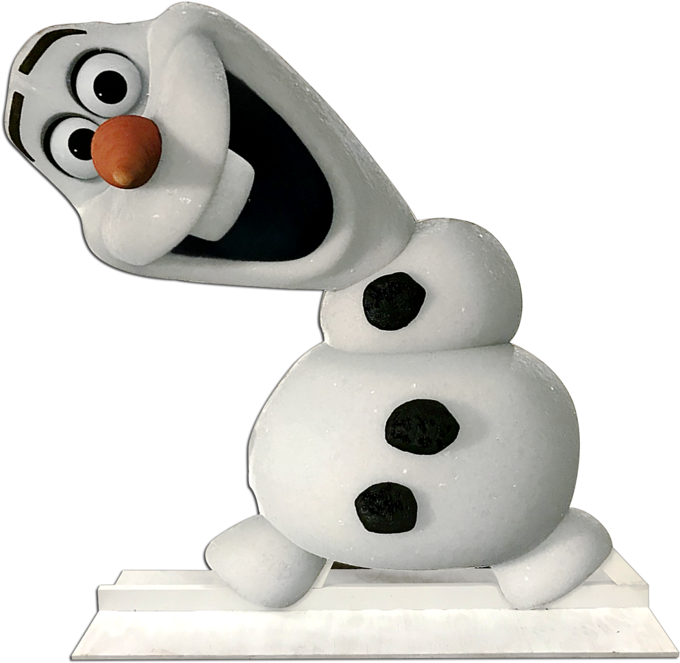 Olaf Snowman Character Excited Expression PNG