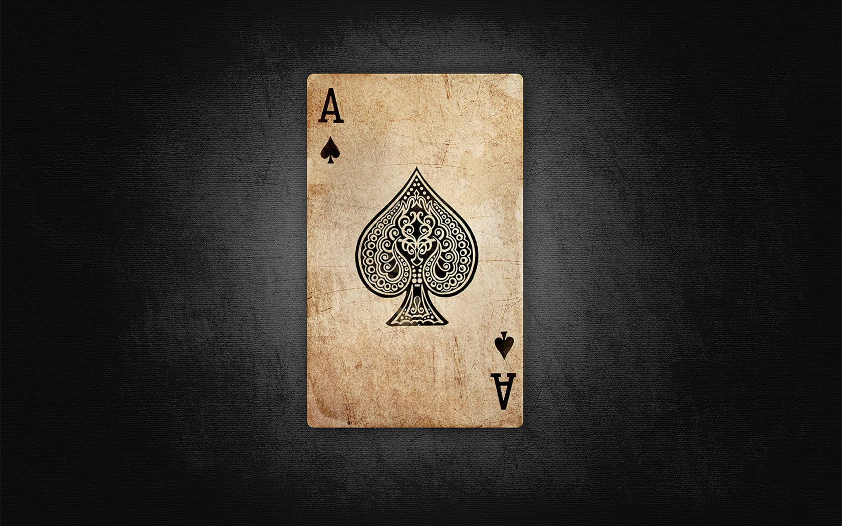 Gamle Ace Of Spades spillekort motiverende baggrund Wallpaper