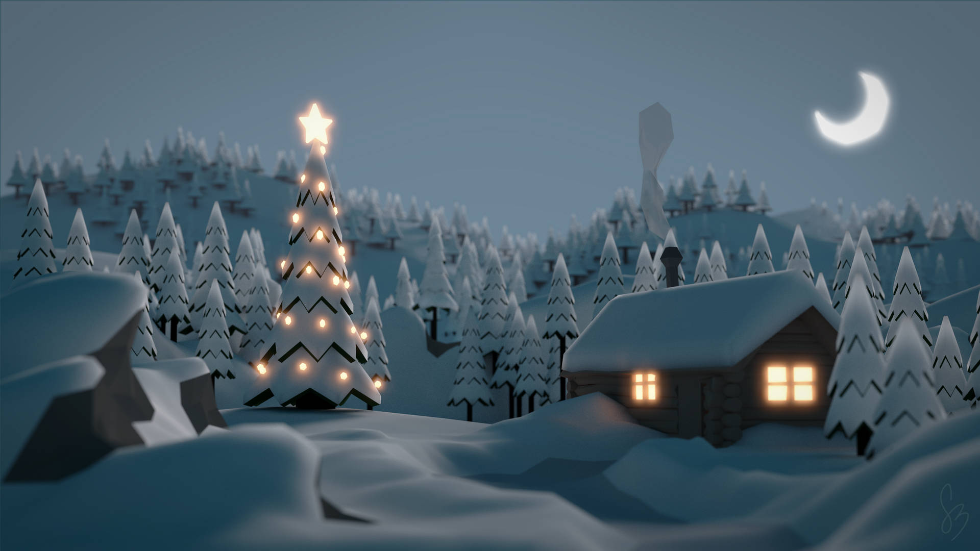 Winter Cabin Christmas Wallpapers  Wallpaper Cave
