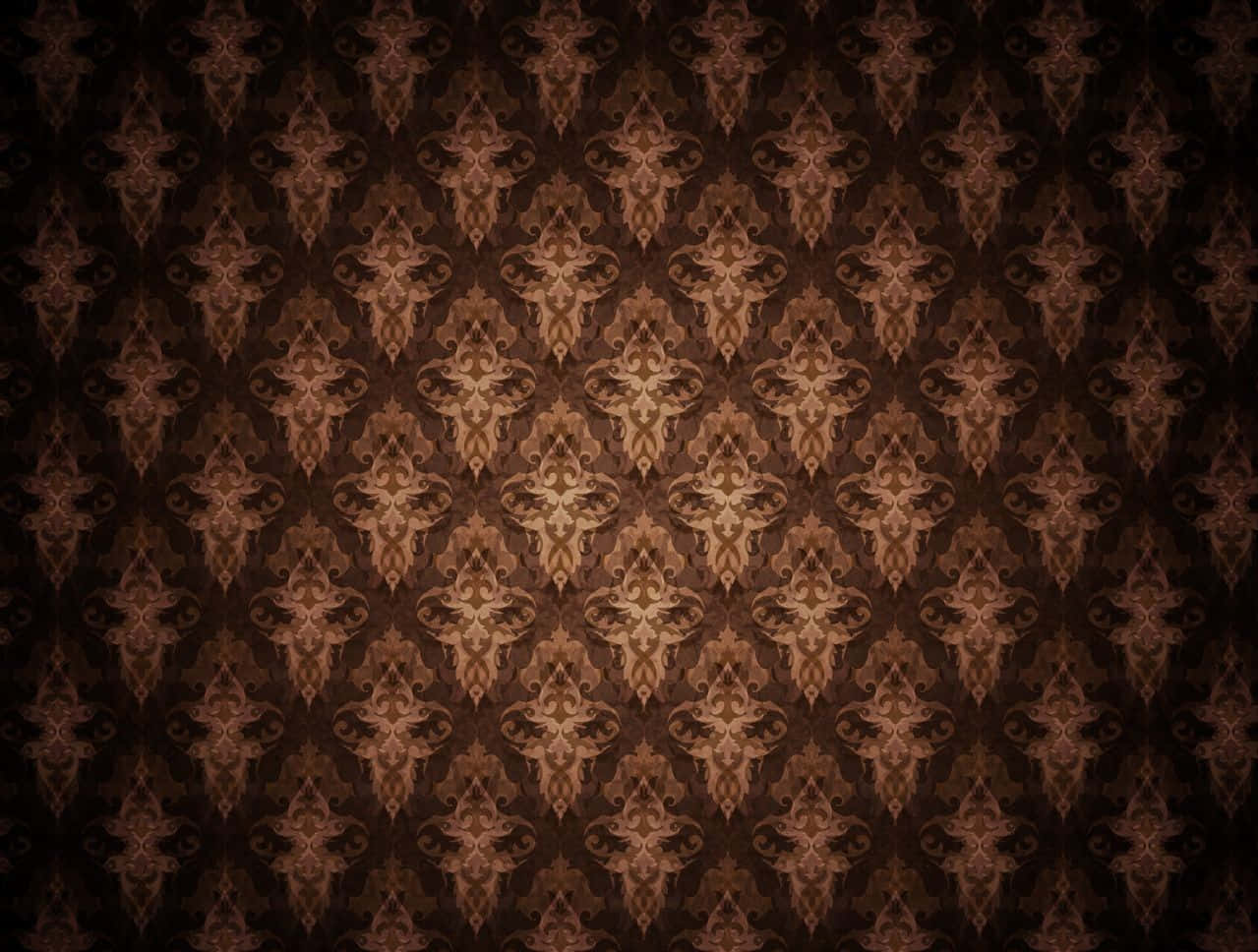 A Brown And Brown Wallpaper With Floral Patterns