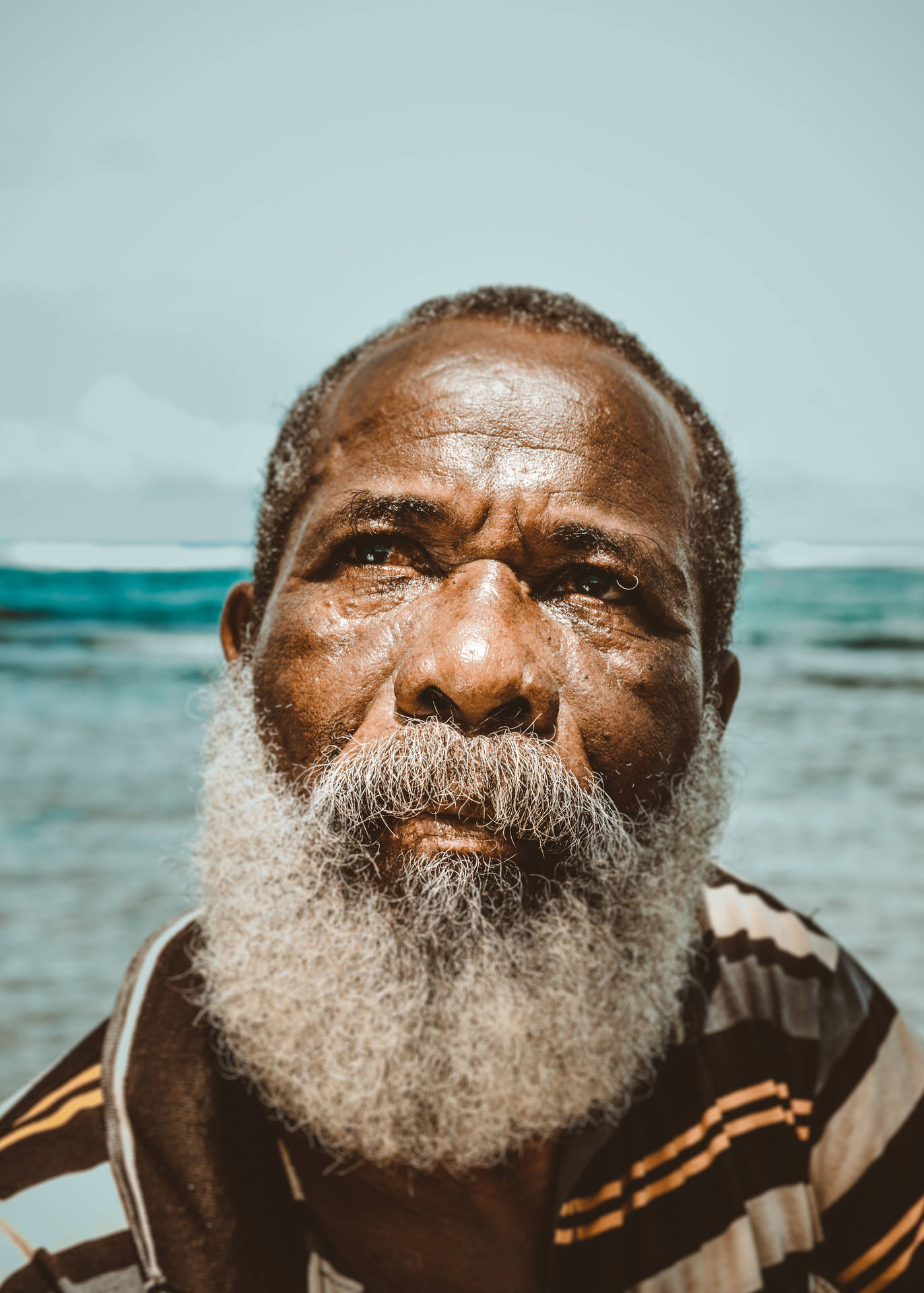 Ældre sort mand fuld skæg og skæg. Wallpaper