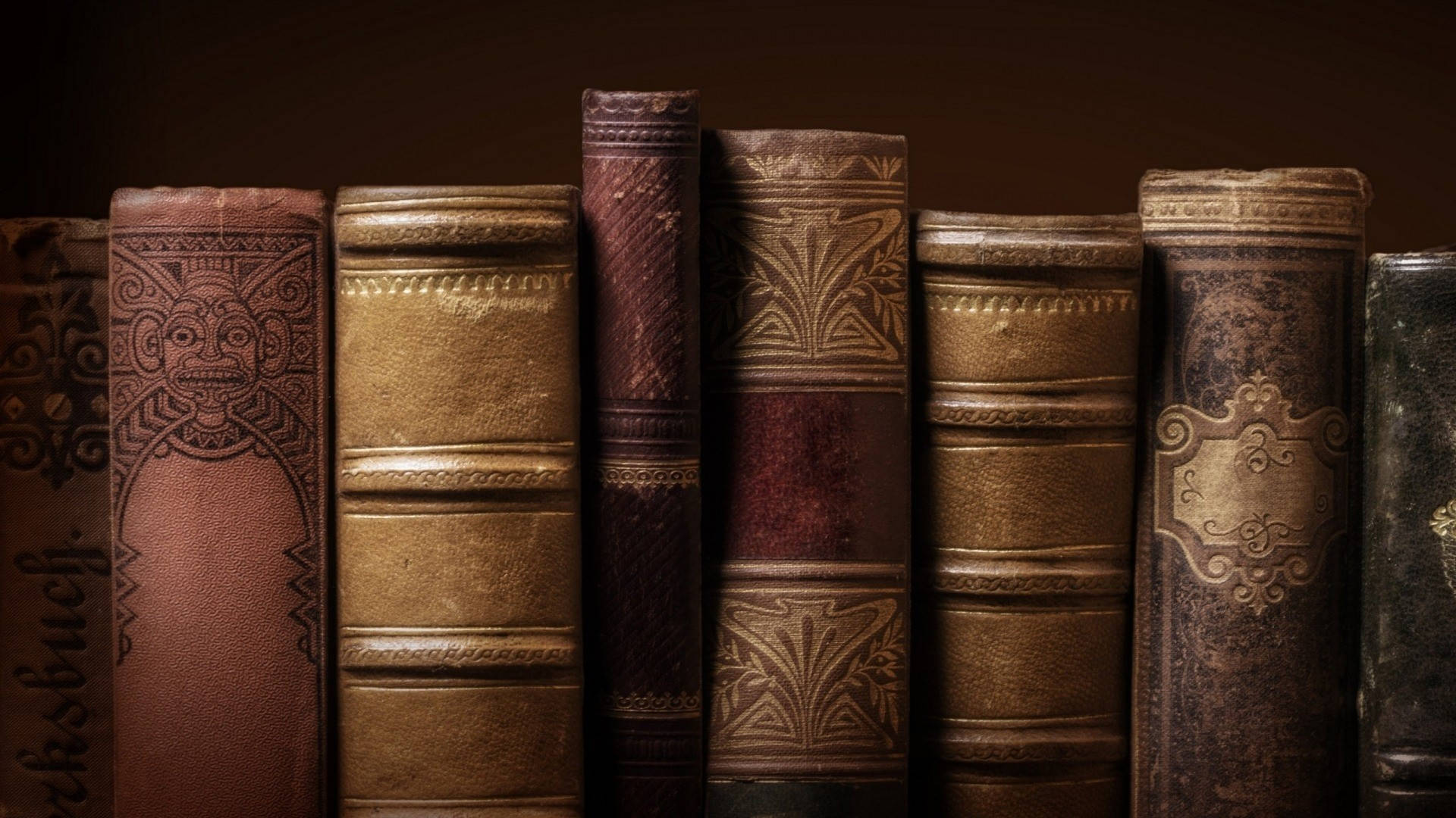 Old Book Spines Bookish Theme Wallpaper