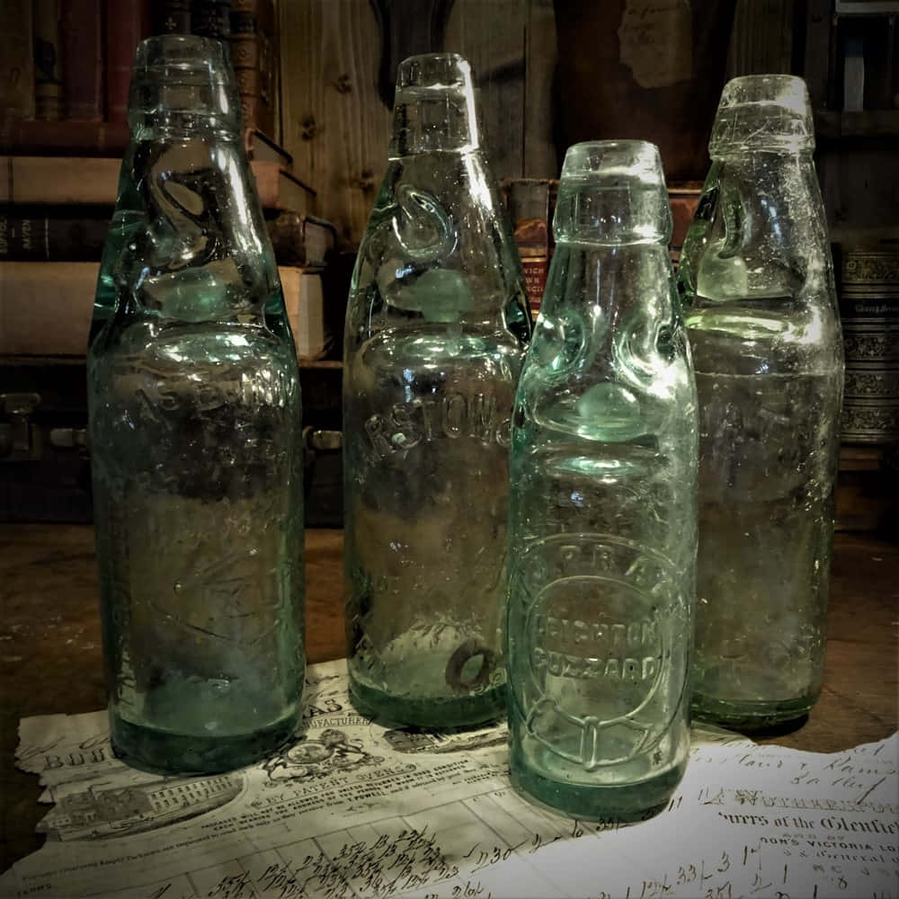 Tresamlingar Av Vintage-flaskor.