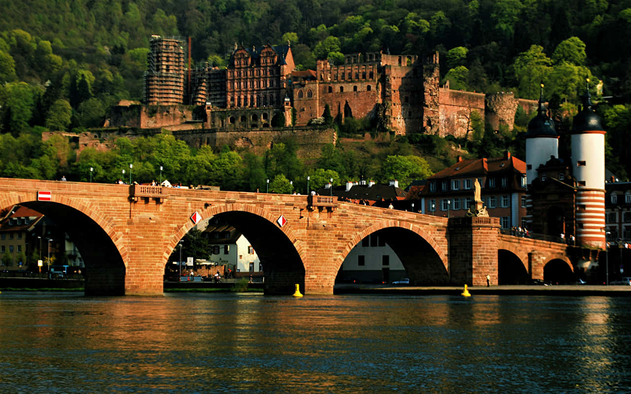 Vecchioponte E Castello Di Heidelberg Sfondo