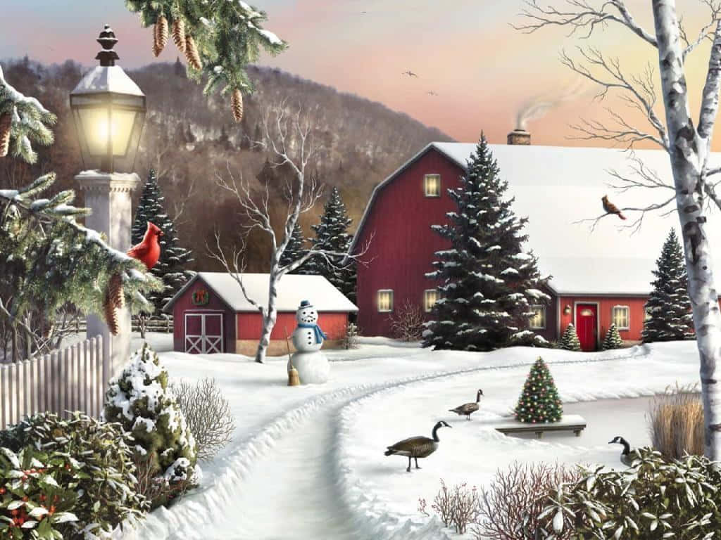 Old Christmas During Winter Wallpaper