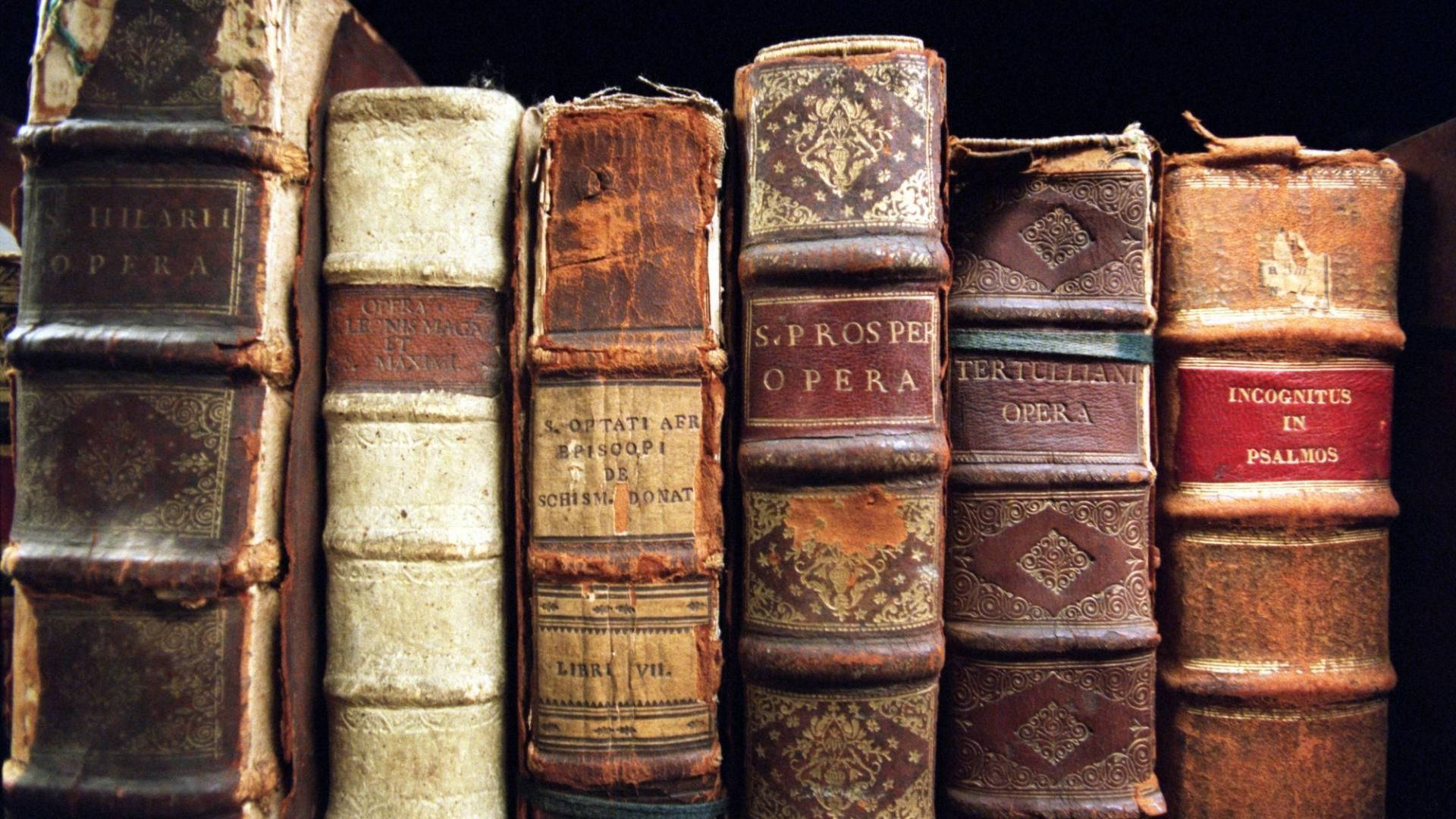 Old Classic Books With Hard Book Cover Wallpaper