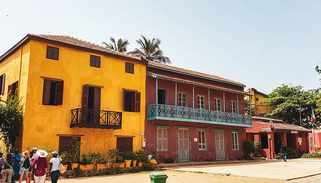 Old Colonial Houses Dakar Background