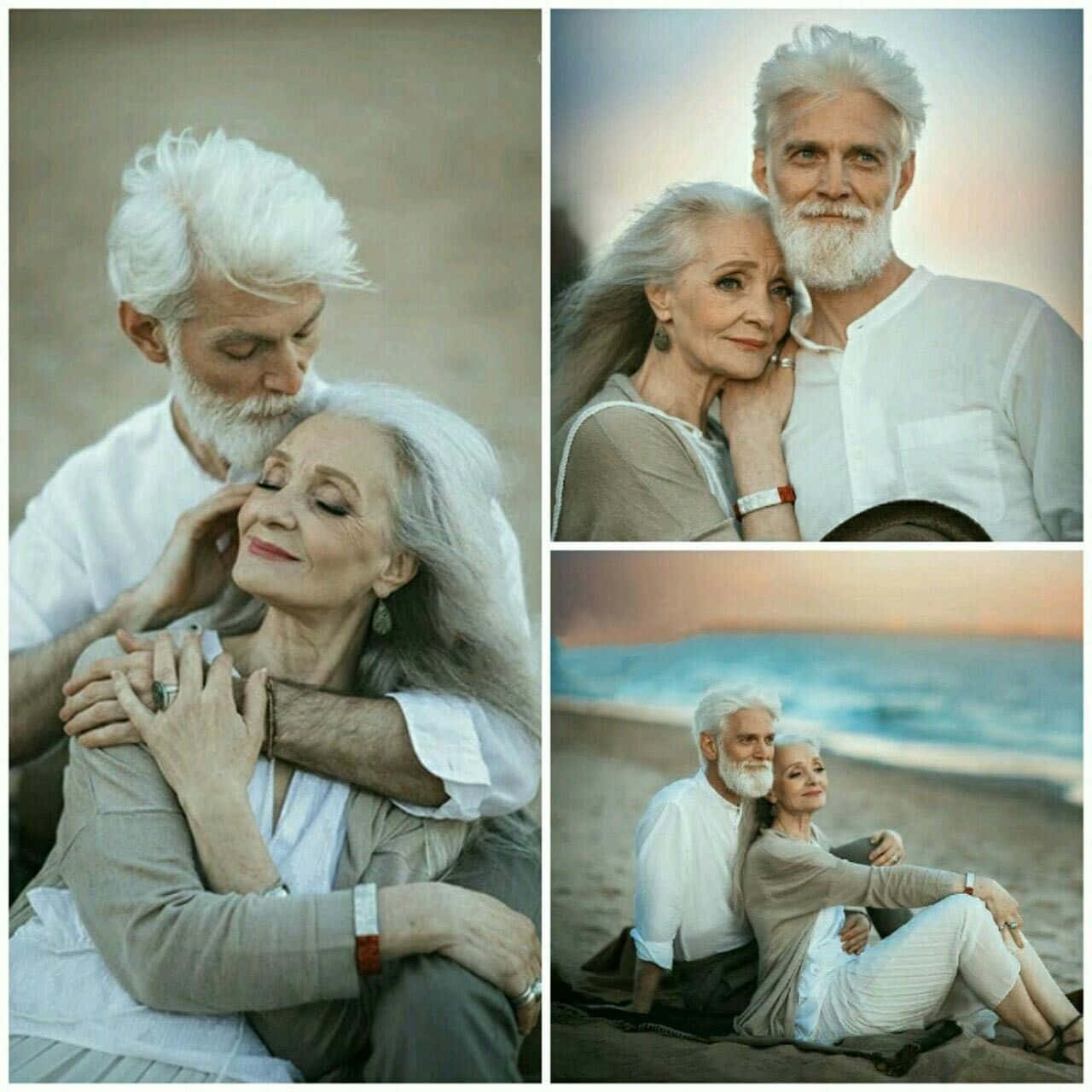 Old Couple Love Photoshoot Wallpaper