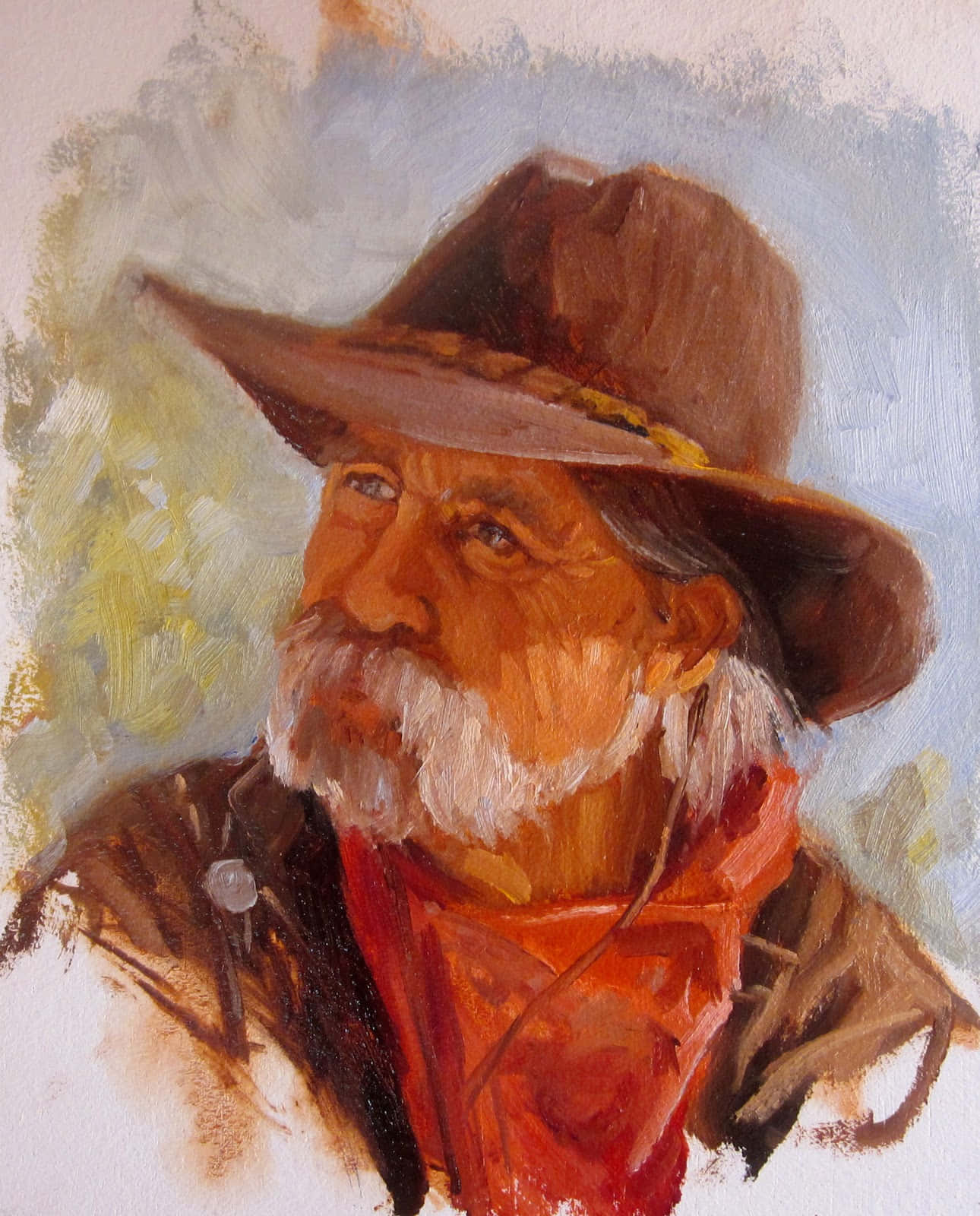 Immaginedi Un Affascinante Vecchio Dipinto Di Cowboy