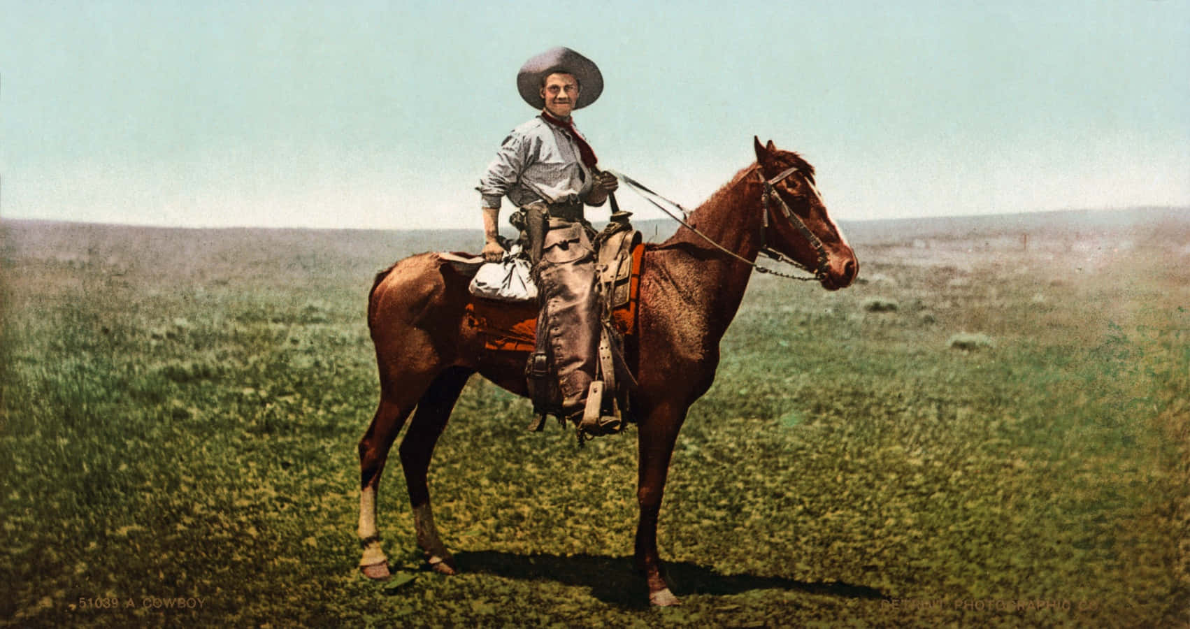 Western Old Cowboy Horse Riding Picture