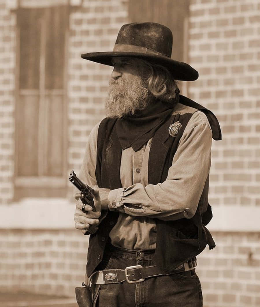 Old Cowboy With Gun Picture
