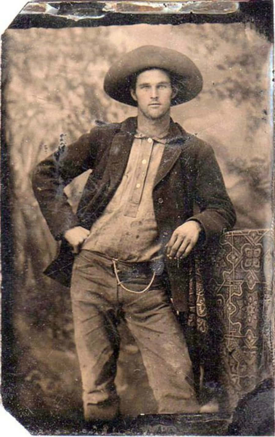 Handsome Old Cowboy Vintage Picture