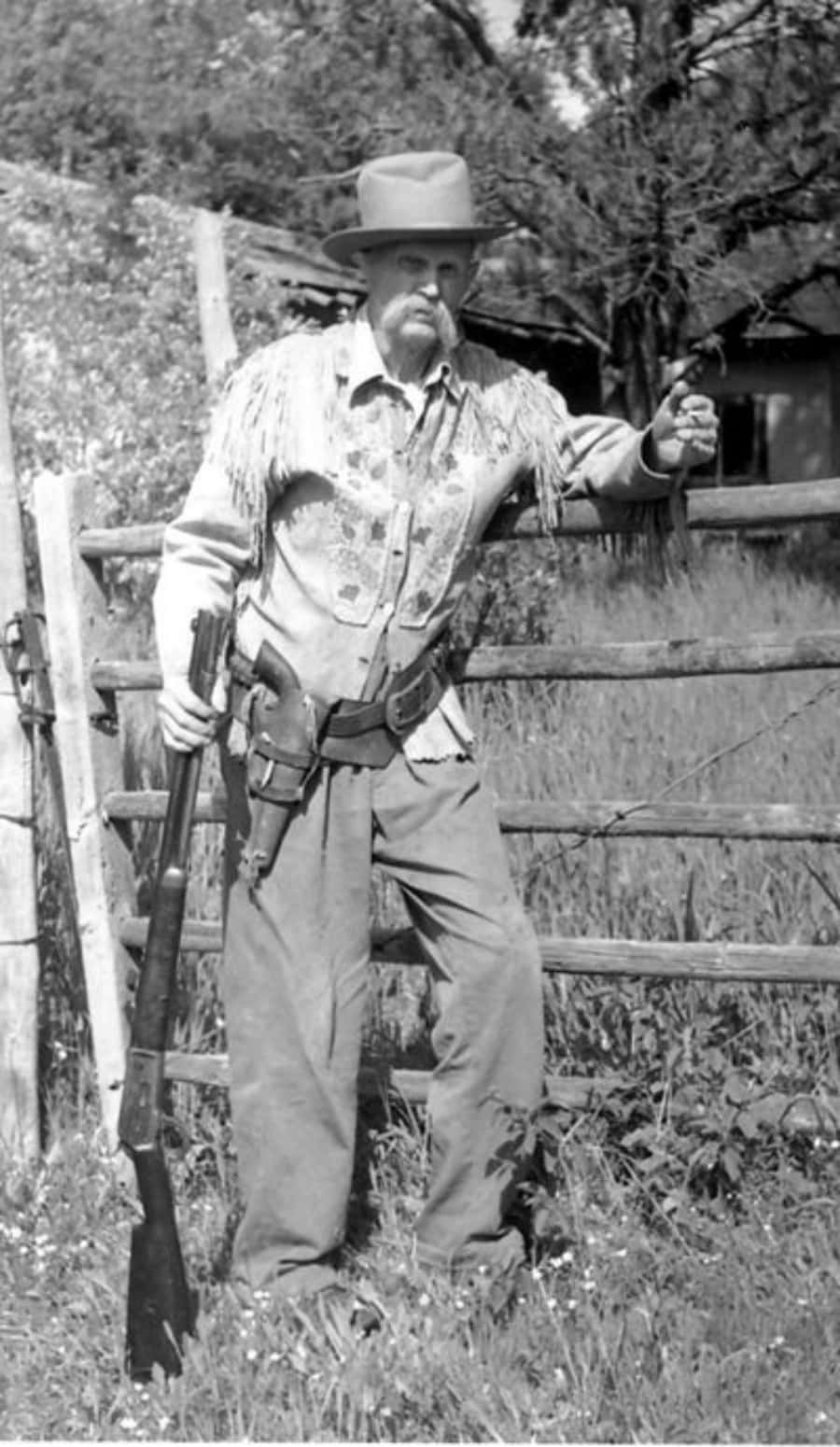 Black And White Old Cowboy Portrait Picture