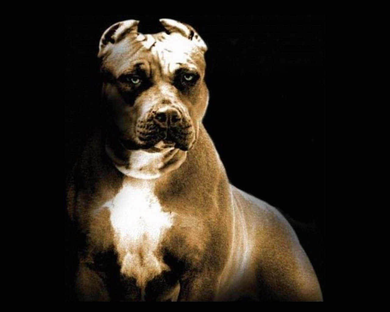 Old Dog Pitbull Poster Wallpaper