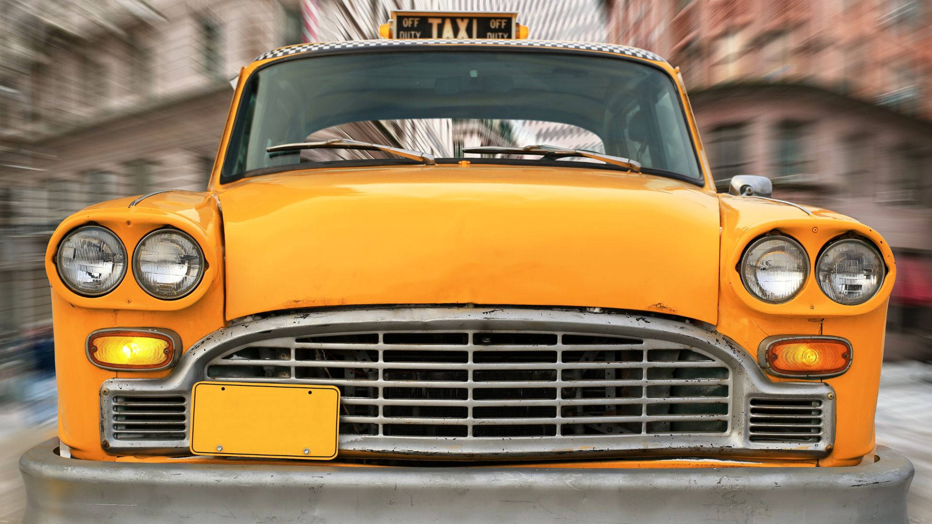 Old Fashioned Taxi Front View Wallpaper