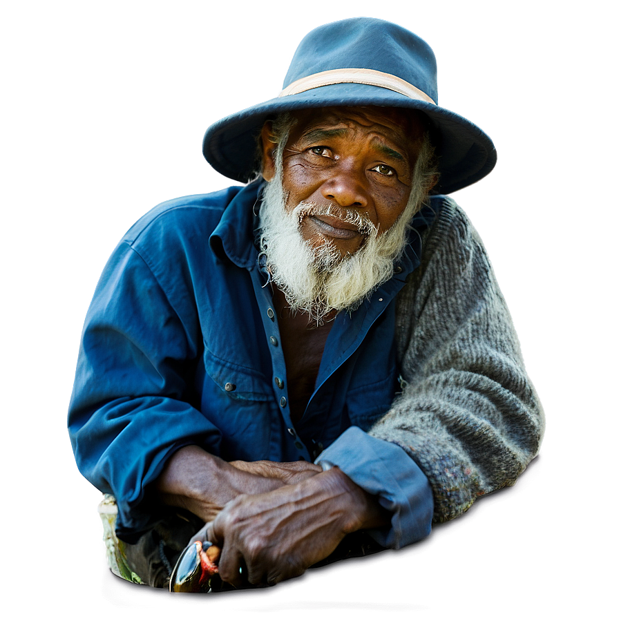 Old Fisherman With Catch Png Xgc98 PNG