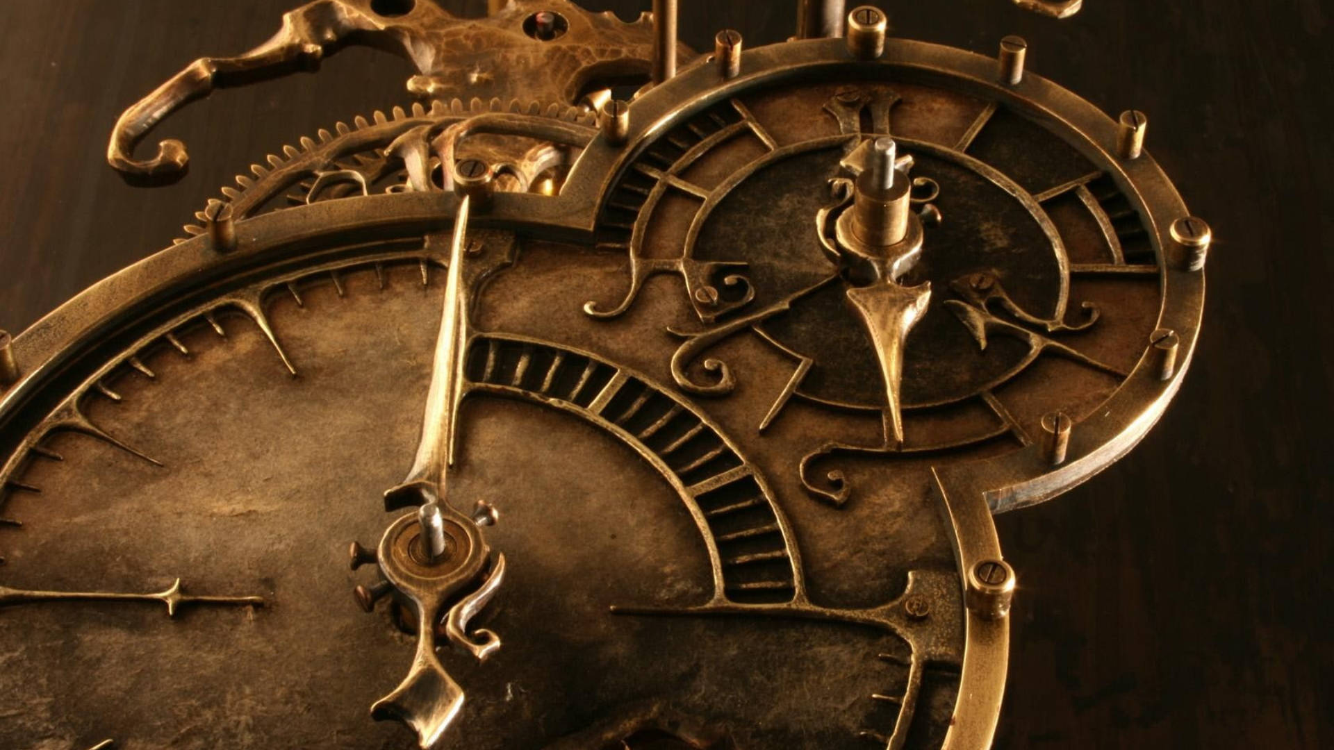 Altergoldener Uhr Tiempo Hintergrund Wallpaper