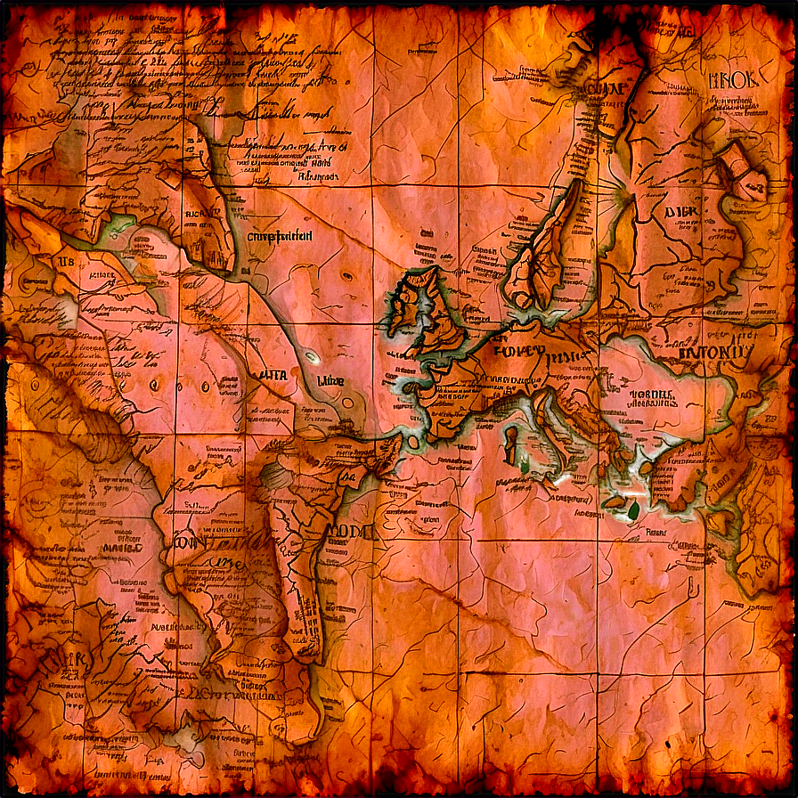 Old Grunge Map Texture Png 05062024 PNG