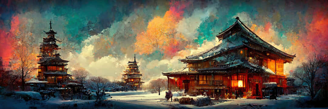 Traditional Old Japanese House Wallpaper