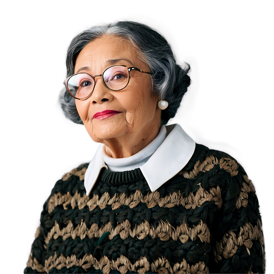 Download Old Lady In Sweater Png 06202024 | Wallpapers.com