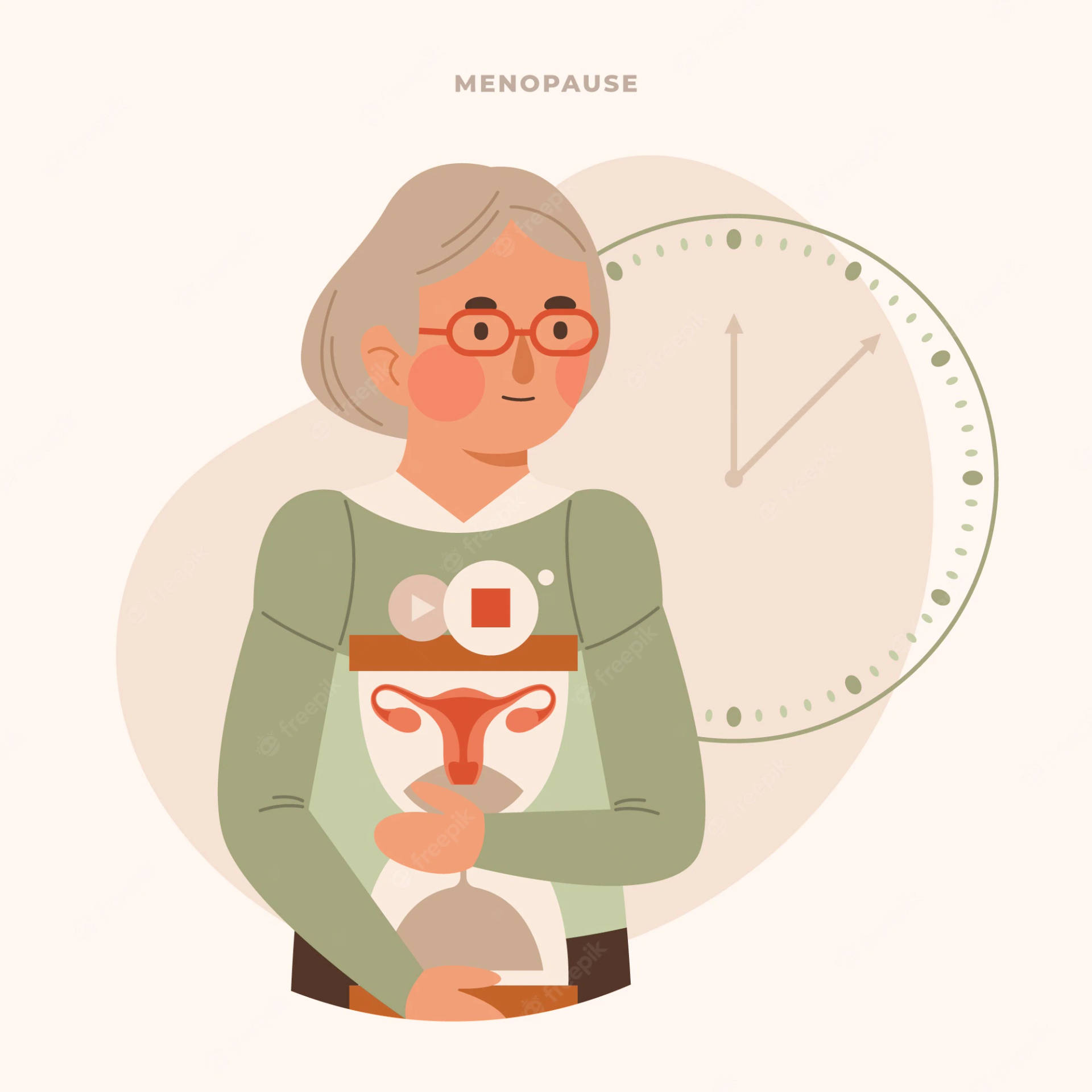 Dibujode Una Anciana En La Menopausia Fondo de pantalla