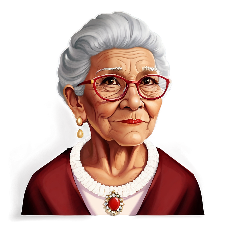 Old Lady Portrait Art Png 72 PNG