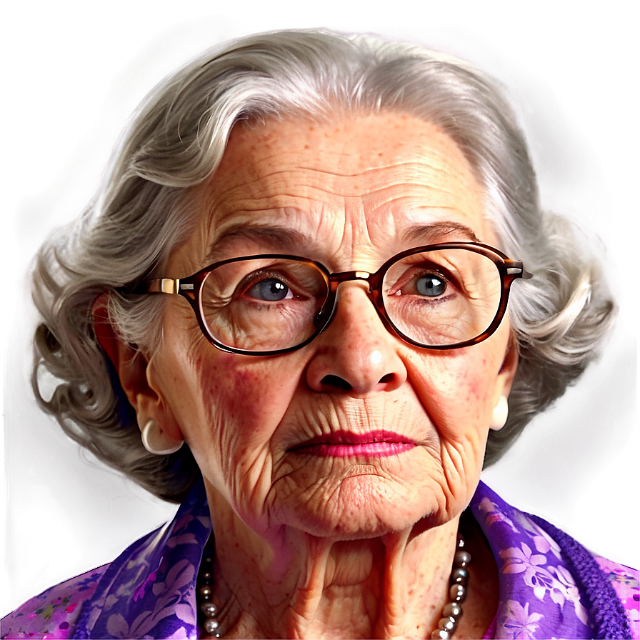 Old Lady Portrait Art Png Opi PNG