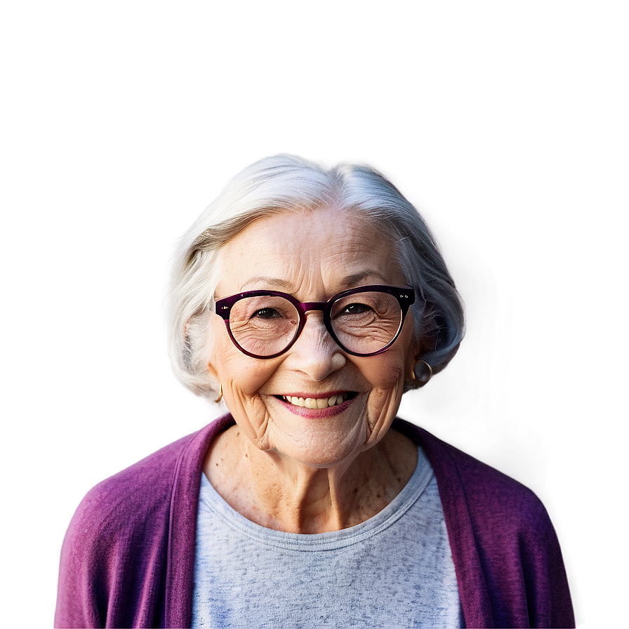 Old Lady Smiling Portrait Png 06202024 PNG