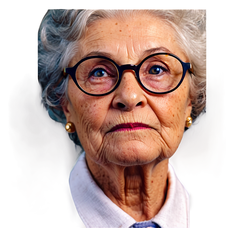 Old Lady With Glasses Png 06202024 PNG