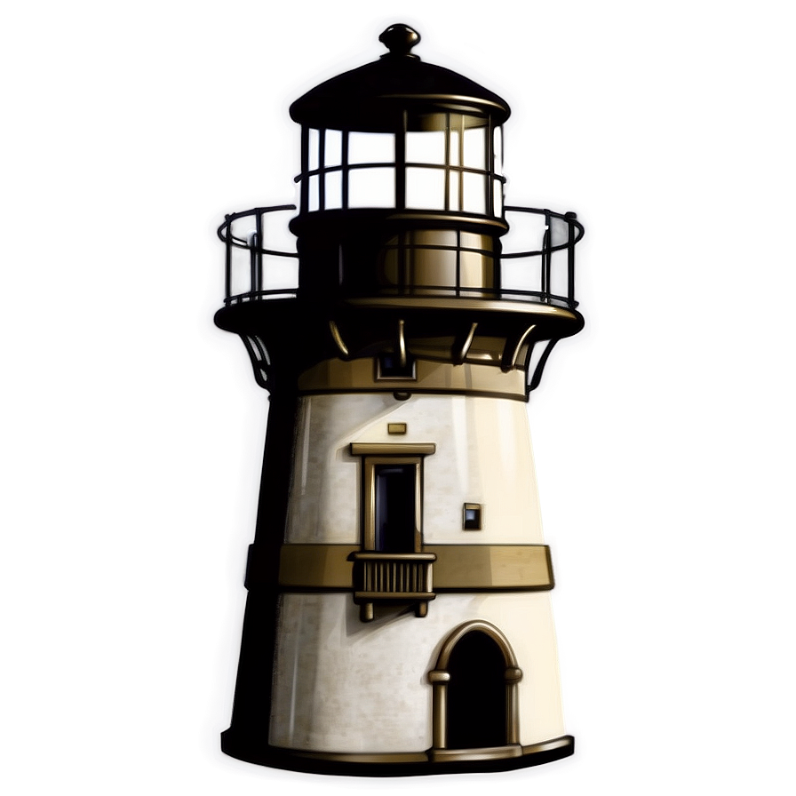 Old Lighthouse Illustration Png 05242024 PNG