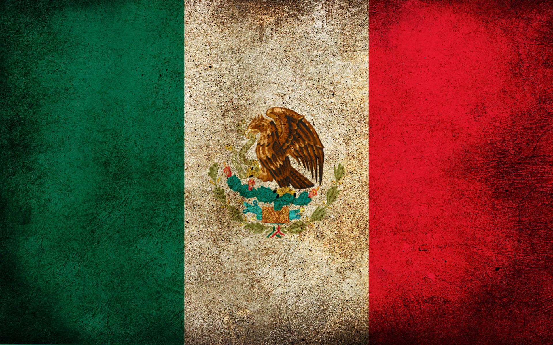 Old Looking Mexico Flag Wallpaper