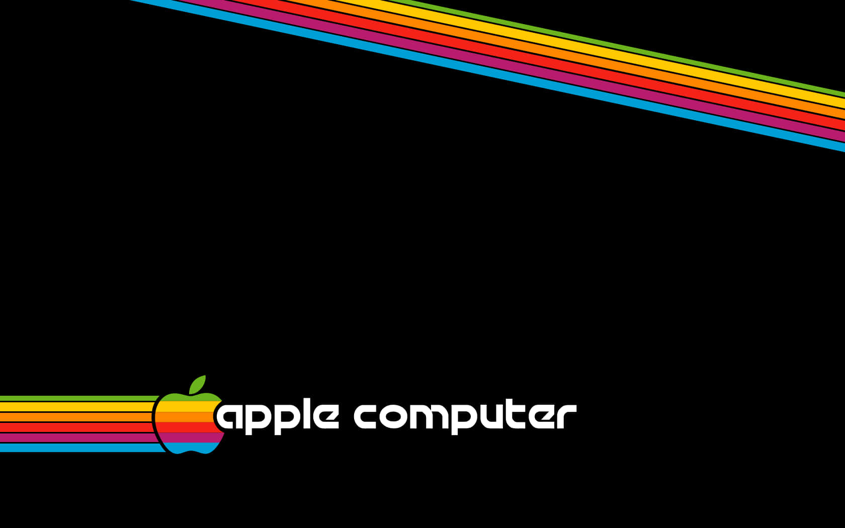 Apfelcomputer Logo Auf Schwarzem Hintergrund. Wallpaper