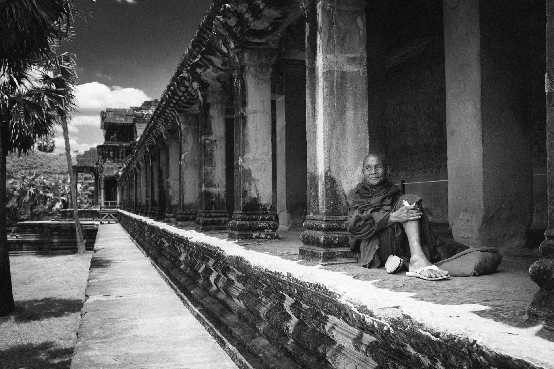 Vecchio Krong Siem Cambogia Sfondo