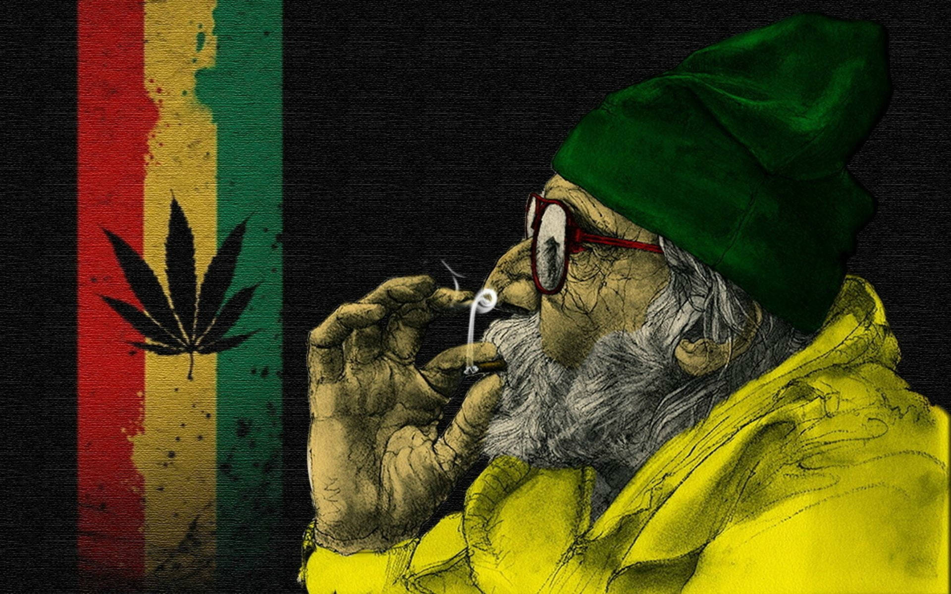 Old Man Smoking Weed Wallpaper