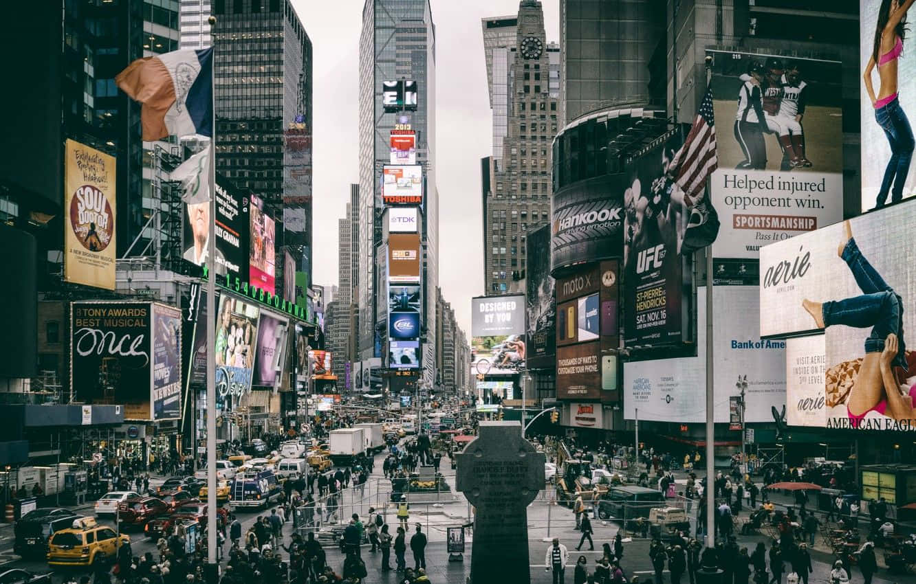 Temposantigos Da Times Square Em Nova York. Papel de Parede