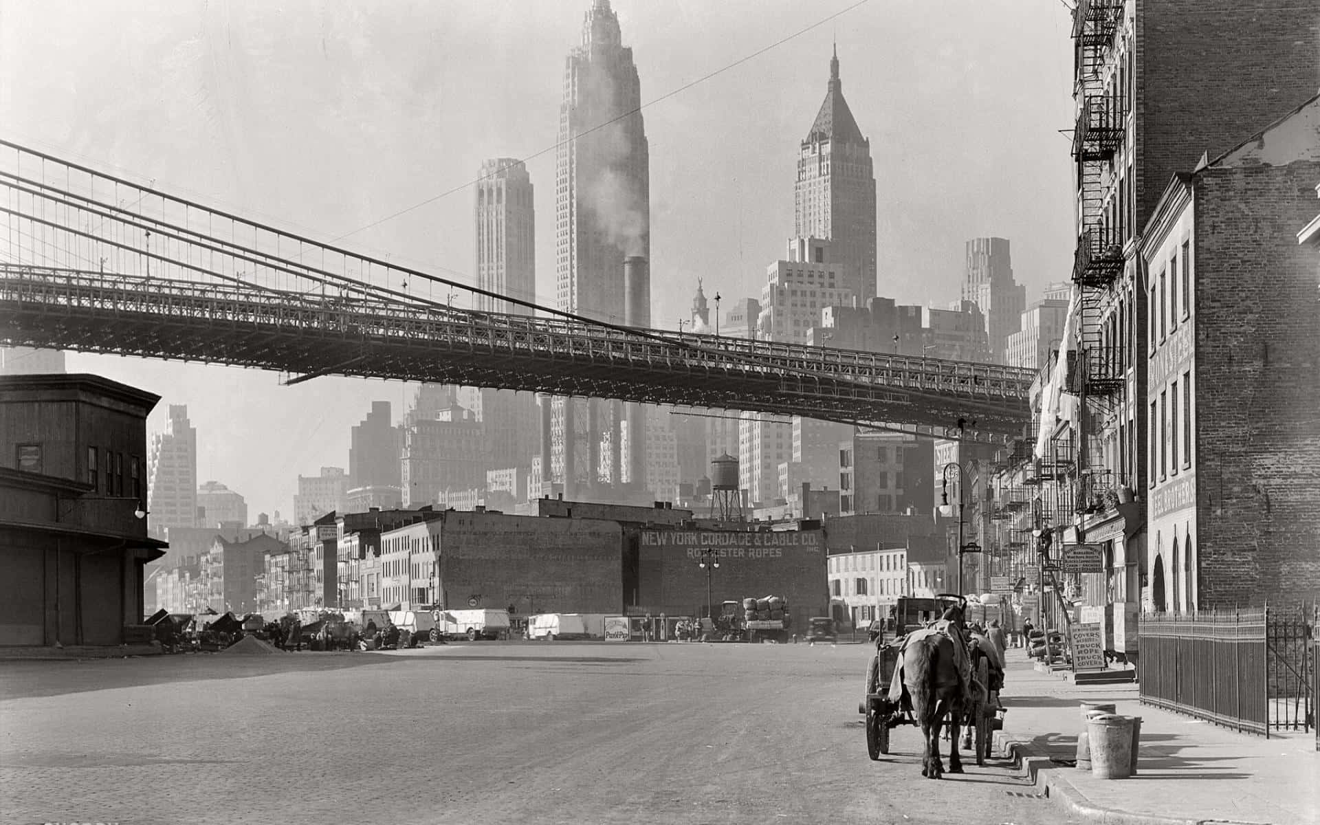 Old Brooklyn Bridge New York City Wallpaper