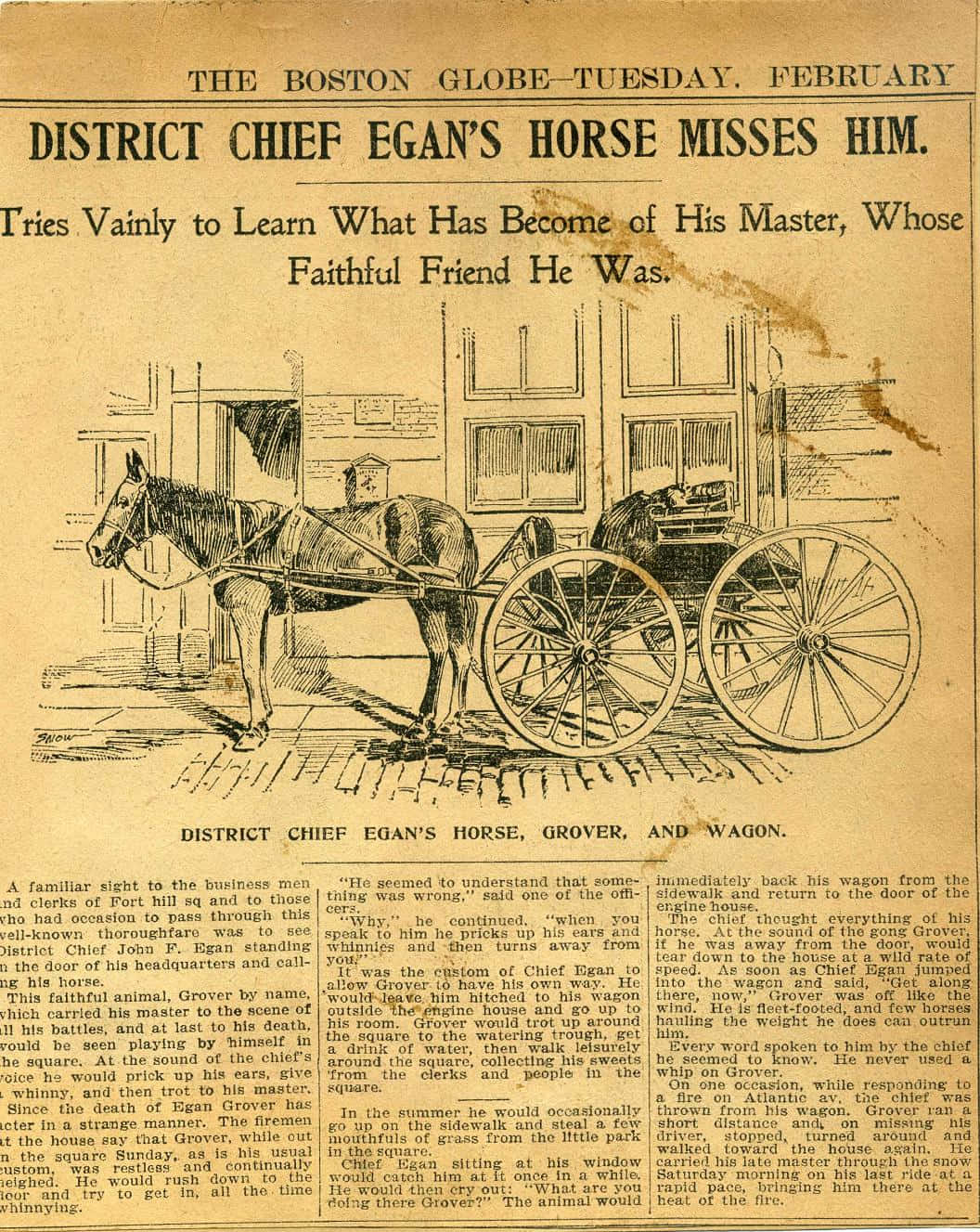 Newspaper Page With A Horse And Carriage
