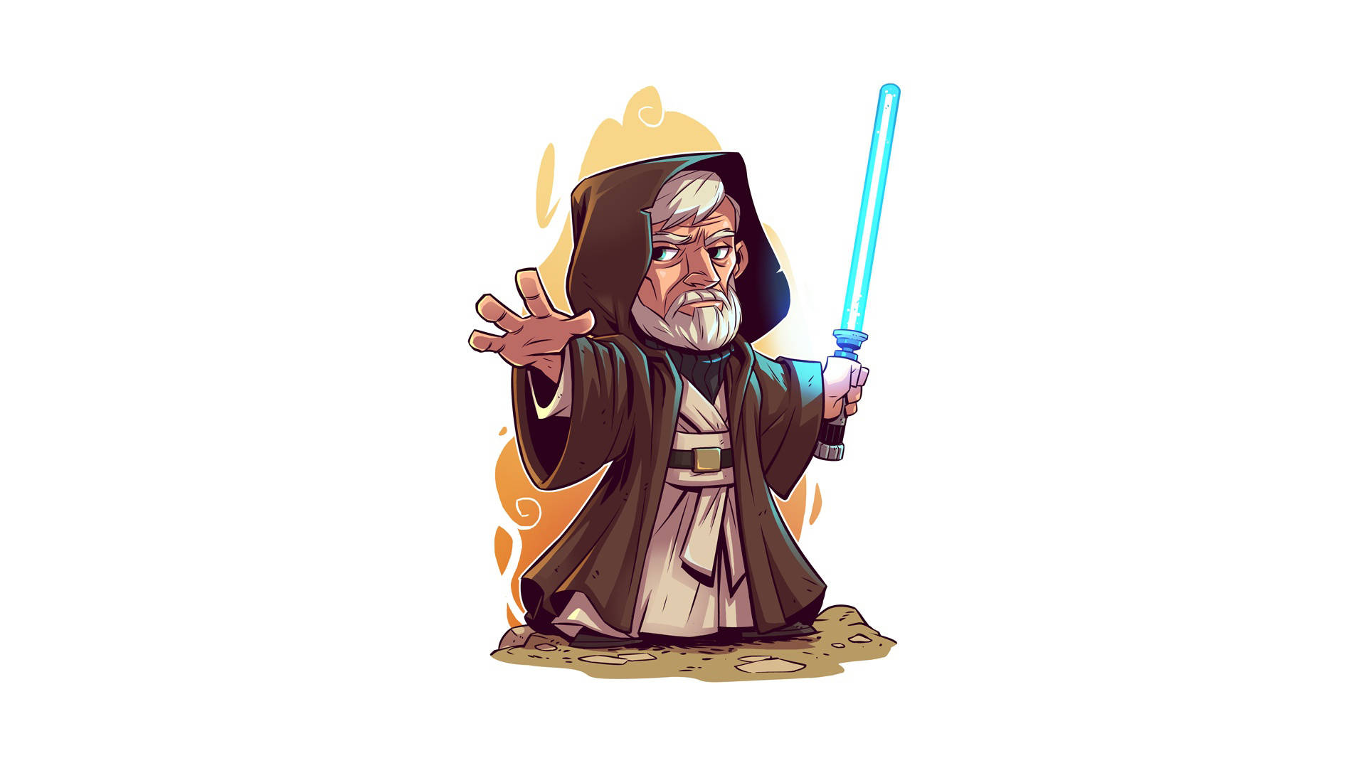 Old Obi Wan Kenobi Cartoon Wallpaper
